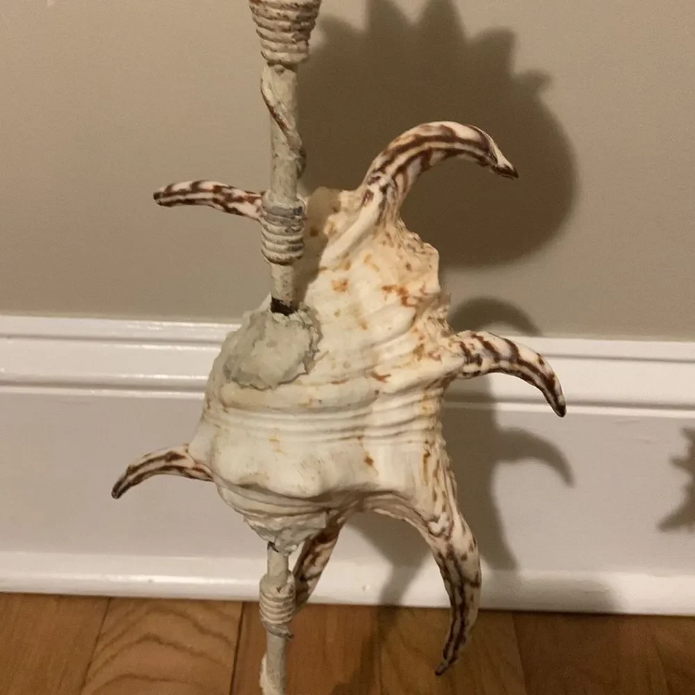 Vintage seashell candle holders set of 2